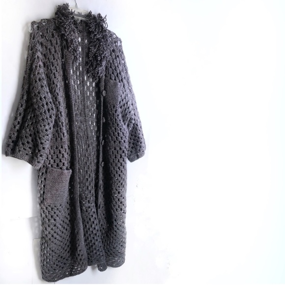 Crochet cottagecore long line duster cardigan - Picture 1 of 13